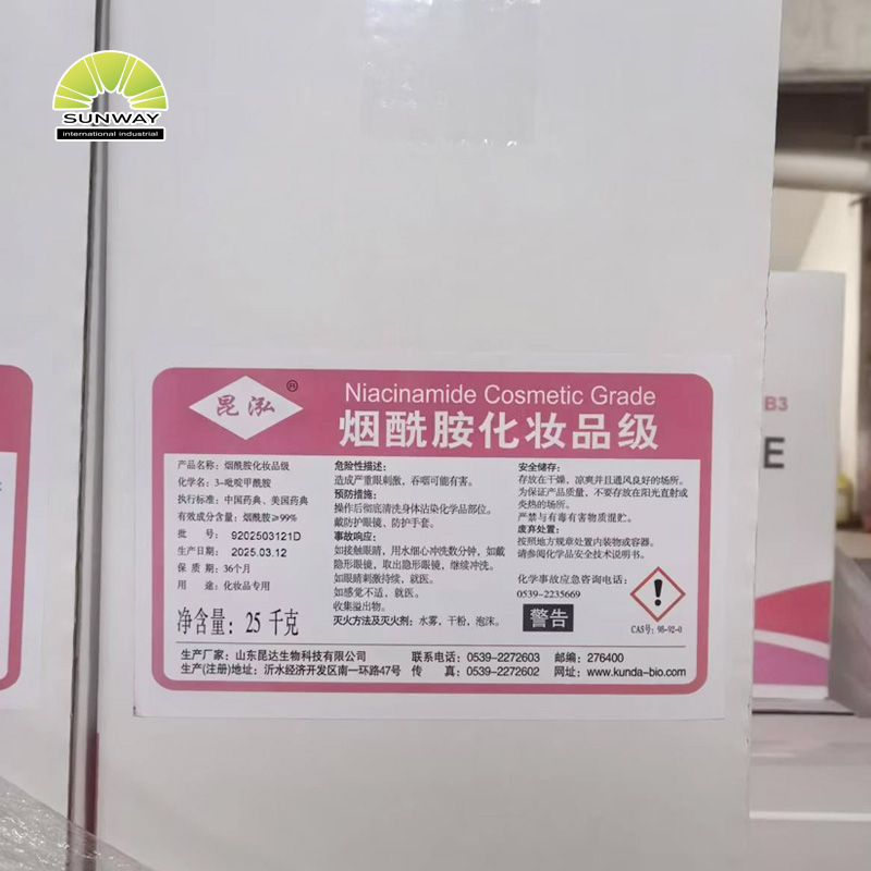 Fornitura di materie prime cosmetiche Niacinamide Vitamina B3 in polvere per siero illuminante